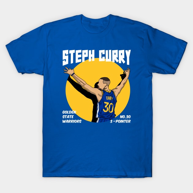 Steph Curry 3 Point Celebration T-Shirt by Luna Illustration